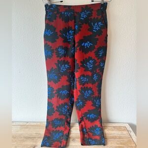 J. Crew Red and Blue Floral Pants Size 4